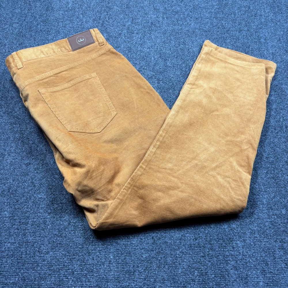 Peter Millar Corduroy Pants Men's 42 Tan Stretch Five Pocket MF23B29